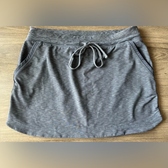 Athleta Techie Terry Mini Skirt Blue W/ Pockets Drawstring Womens XL Athletic - Picture 2 of 8